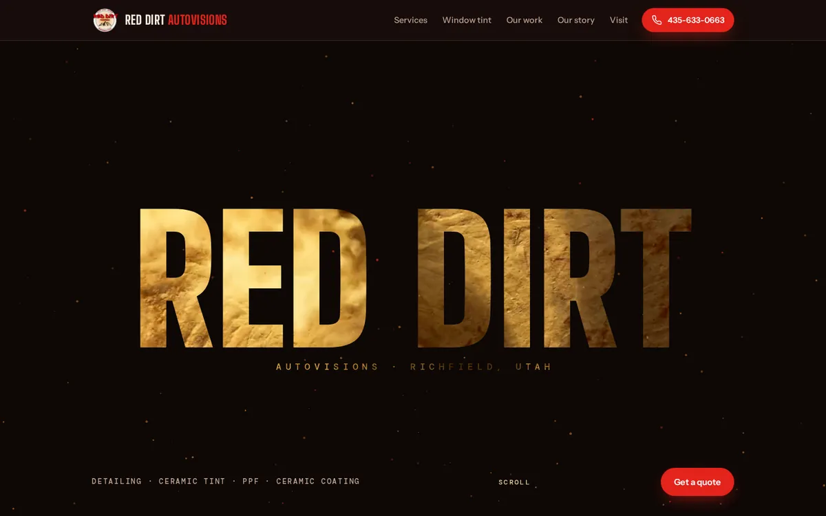 Homepage of the Red Dirt Autovisions website