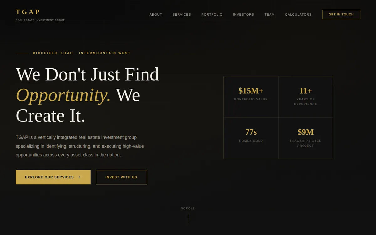 Homepage of the TGAP website